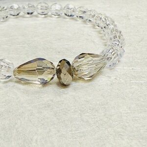 Clear & Gray Beaded Bracelet